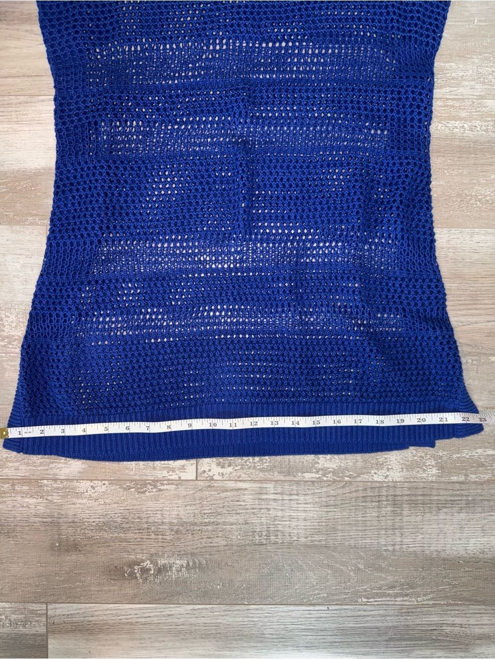 Tommy Bahama Blue Crochet Knit Swim Cover Up Tunic Cotton Linen Beach Sweater - Picture 9 of 9